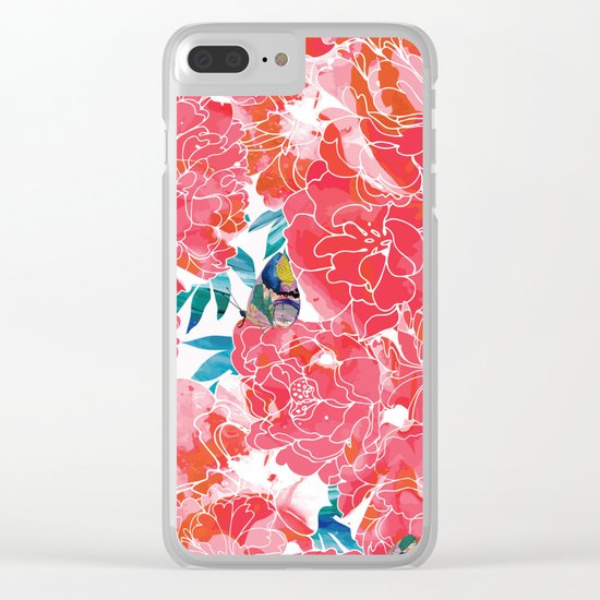 Peonies Clear iPhone Case