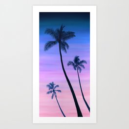 Palm Trees Sunset Art Print