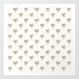 Black and White Coquette Bow Pattern Art Print