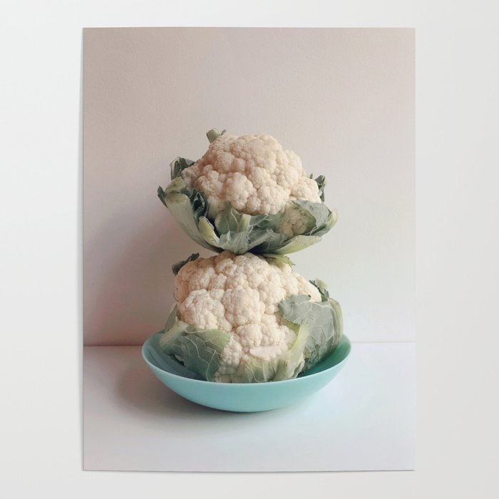 Cauliflower - modern vegetable food still life photograph Poster