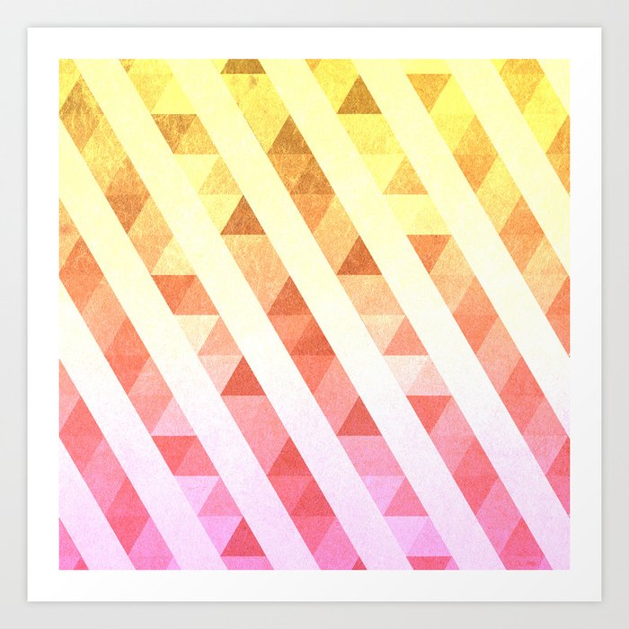 Triangles Lines Pattern Art Print