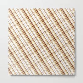 Diagonal: Vanilla-Cherry Cream Plaid  Metal Print