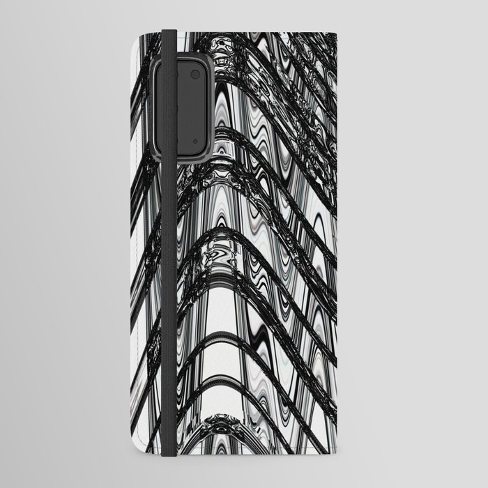 Wavy Black And White Line Art  Android Wallet Case