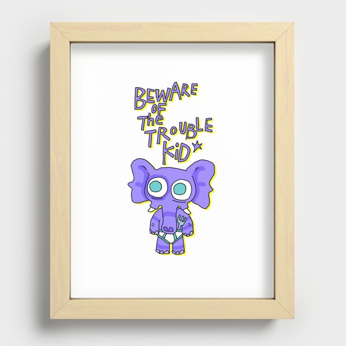 Trouble Kid Recessed Framed Print