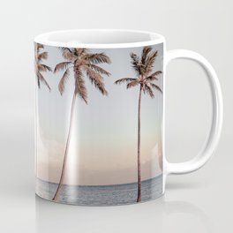 Palmtree Sunset // A Modern Artsy Style Graphic Photography of Palm Leaf Line Sunset View Mug