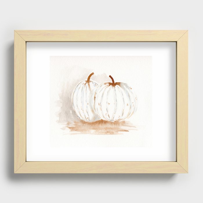 White Pumpkins Recessed Framed Print