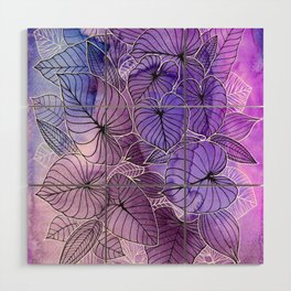 Tropical Foliage Purples Wood Wall Art