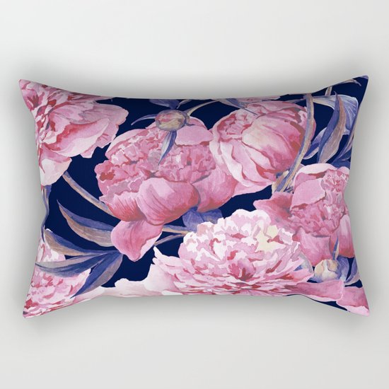 Flower Fashion Print Rectangular Pillow