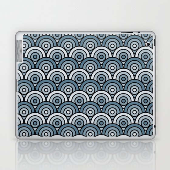 Geometric Circles Pattern (slate blue) Laptop & iPad Skin