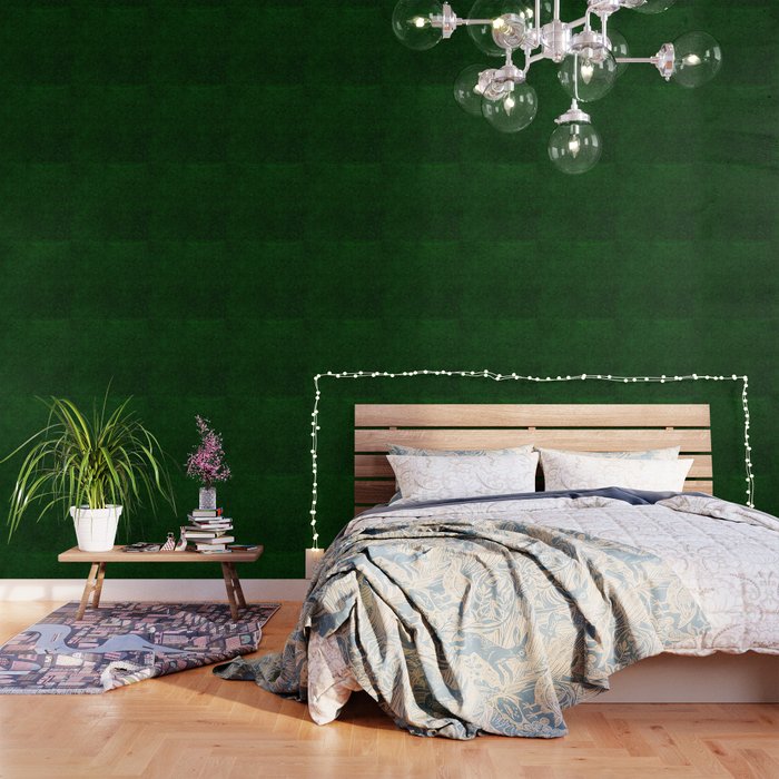 Vintage Floral Forest Emerald Green Wallpaper