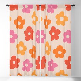 Retro 60s 70s Flowers Pattern #pattern #vintage Blackout Curtain