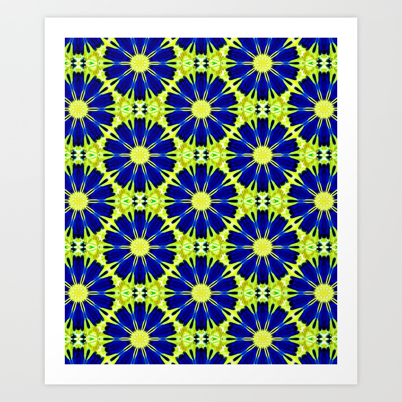 Blue Green Vector Abstract Floral Background Art Print By Costa