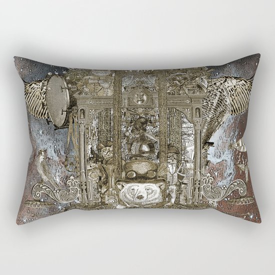 Steampunk Space Transport Rectangular Pillow