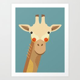 Giraffe, Animal Portrait Art Print