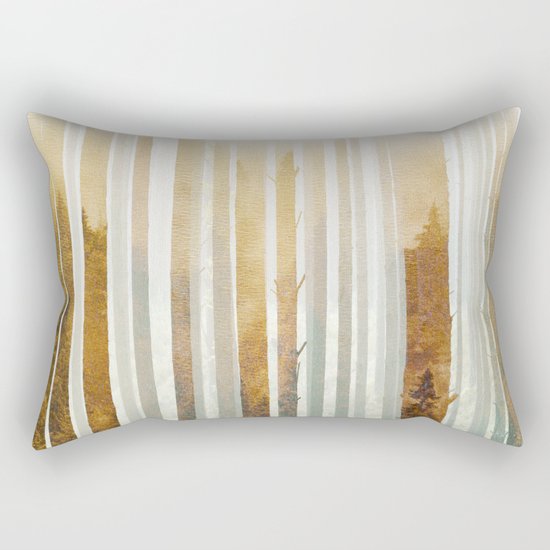 Golden Winter Forest 4 Rectangular Pillow
