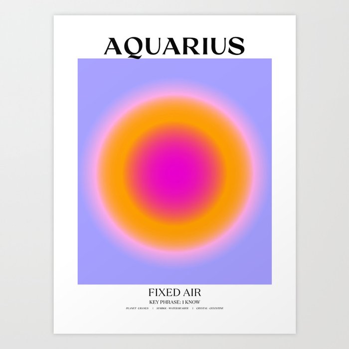 Aquarius Gradient Print Art Print