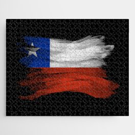 Chile flag brush stroke, national flag Jigsaw Puzzle