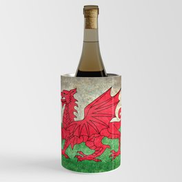 Grungy Welsh Flag of Wales Wine Chiller