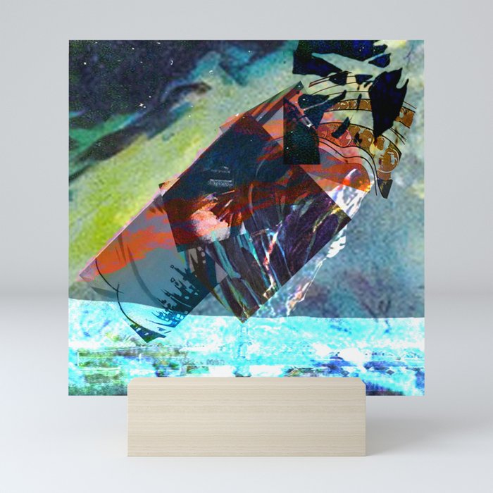 Collision At Sea - Abstract Ocean Starry Sky Mini Art Print