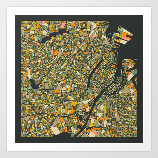 COPENHAGEN MAP Art Print