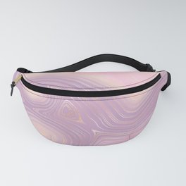 Muted Purple Pink Gold Agate Geode Luxury Fanny Pack