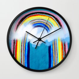 Awesome Rainbow Cloudy Wall Clock