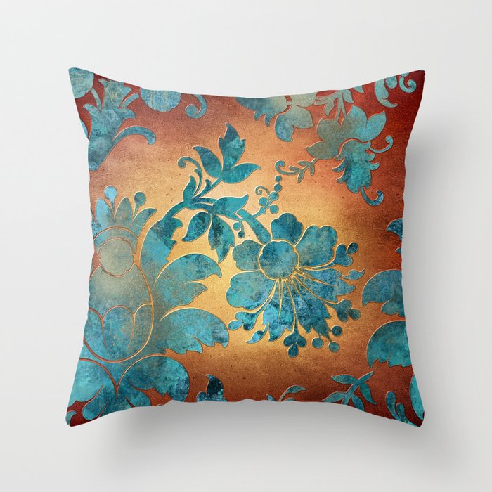 Teal and rust cheap throw pillows