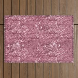 Luxury Pink Glitter Sequin Pattern Outdoor Rug