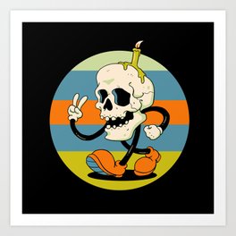 Skull Boy Art Print | Vaporwaveaesthetic, Outrun, Fresh, Skull, Cartoon, Dopeaf, Retrowave, Graphicdesign, Fashion, Mementomori 