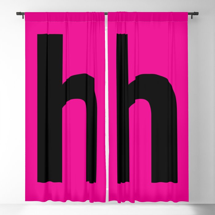 letter H (Black & Magenta) Blackout Curtain