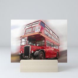 Old Red London Bus Vintage transport Mini Art Print