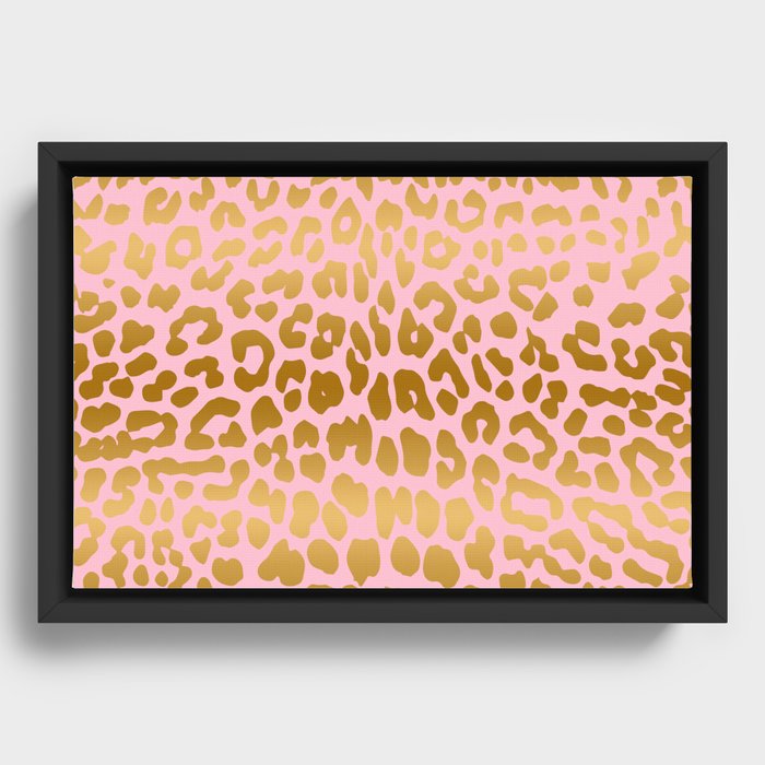 Leopard (Pink & Gold) Framed Canvas