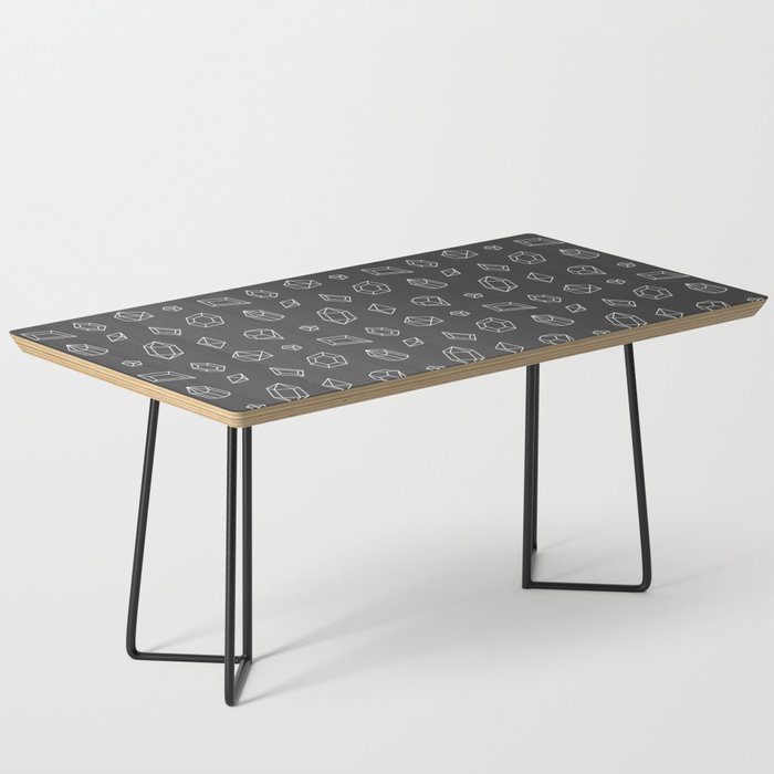 Dark Grey and White Gems Pattern Coffee Table