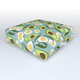 Cute Egg and Avocado Print Outdoor Floor Cushion