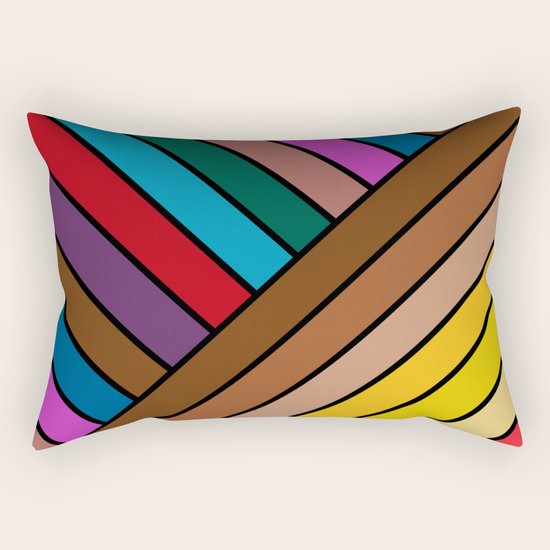 Colorful Lines Rectangular Pillow