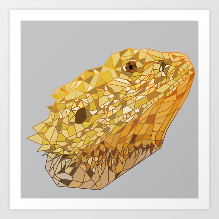 Geometric Bearded Dragon Art Print By Gethype Society6