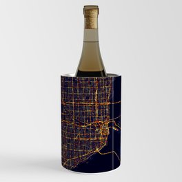 Miami, Florida, USA Map - City At Night Wine Chiller
