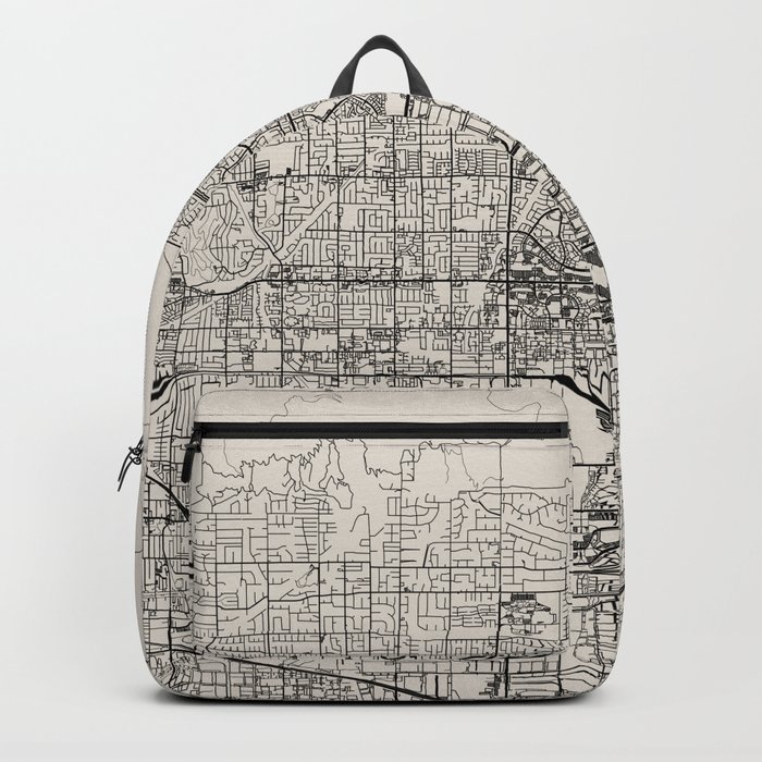 Rancho Cucamonga USA City Map - Minimal Aesthetic Backpack
