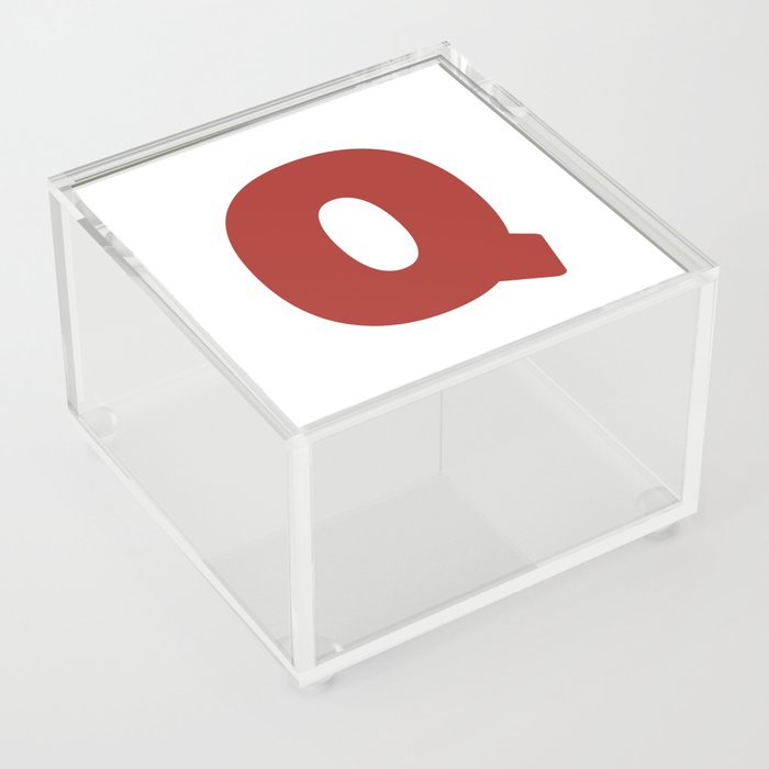 Q (Maroon & White Letter) Acrylic Box