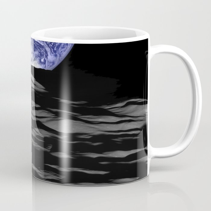 Earthrise over Compton crater Coffee Mug