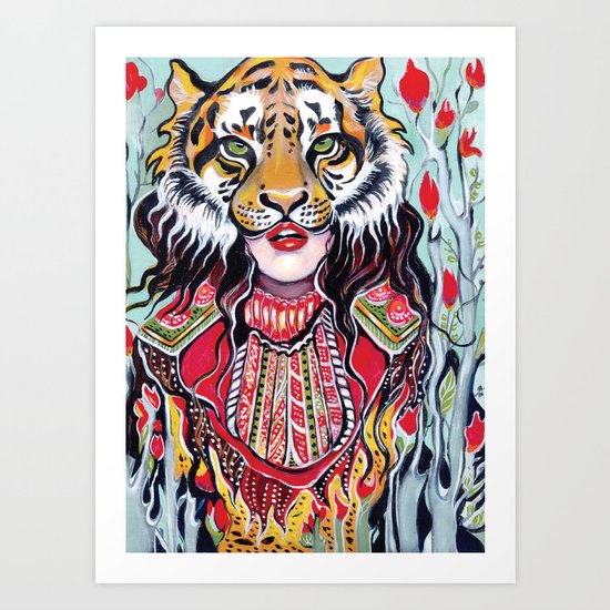 Tiger Woman Art Print