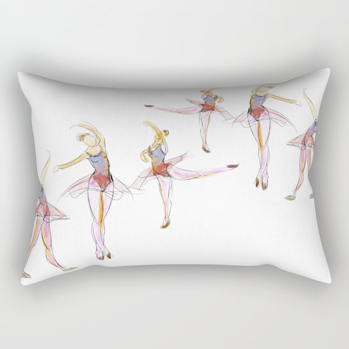 Three Ballet Girls Rectangular Pillow