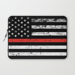 Firefighter Red Line American Flag Laptop Sleeve