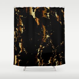 Black and Gold Marble Design Shower Curtain