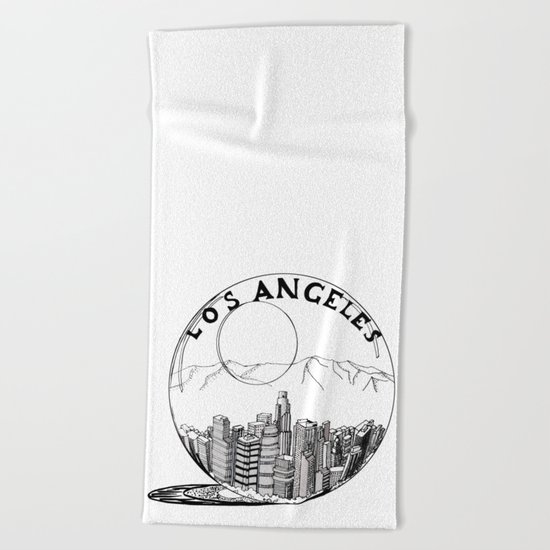 Los Angeles in a glass ball Beach Towel