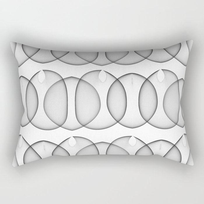 Black and White Bubbles Rectangular Pillow