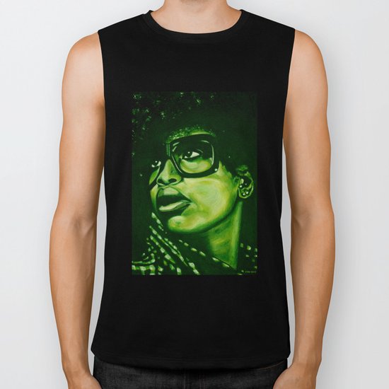badu?!-green Biker Tank