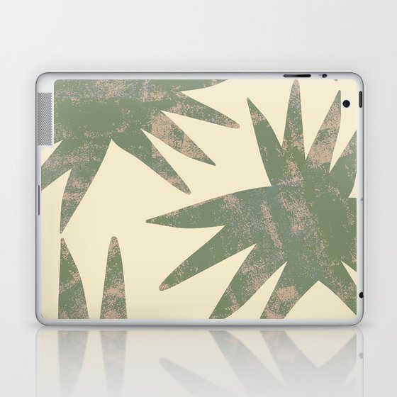 Green Grungy Malibu Palms Boho Chic Leaves Laptop & iPad Skin