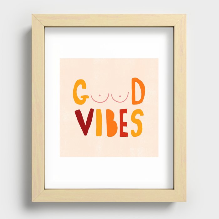 Cheeky Good Vibes Recessed Framed Print