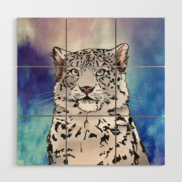 Snow Leopard Wood Wall Art